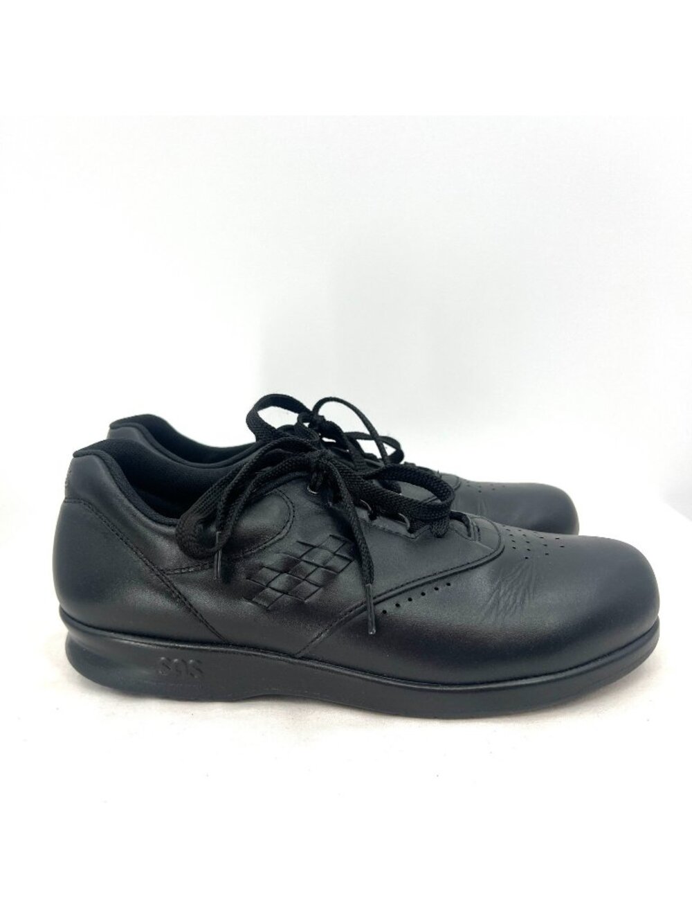 SAS Free Time Black Leather Lace Up Sneakers Women's 8.5 N